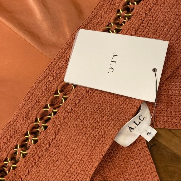 A.L.C Talia Crochet Bodice Satin Midi Dress - Picture 15 of 17